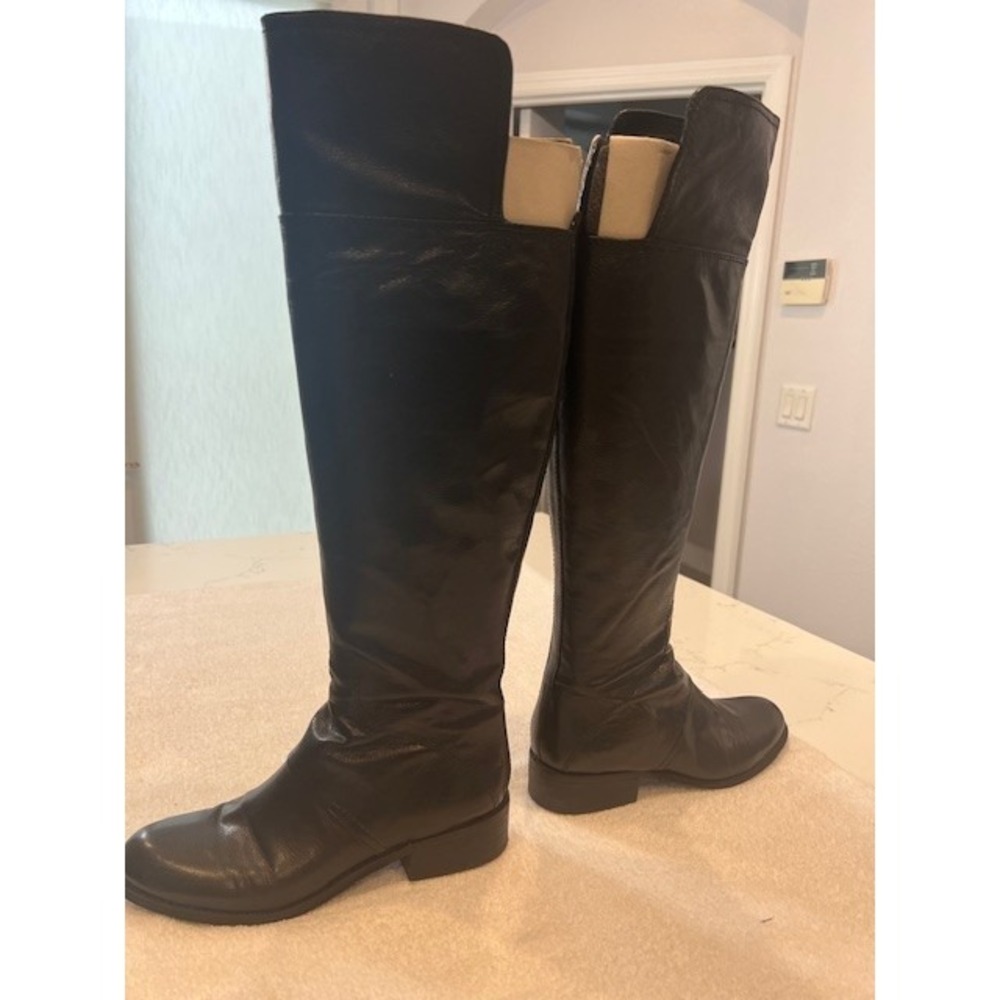 Nine West Noriko Black Knee-High Leather Riding Boots Women 7 M , Gently worn ! - Picture 12 of 16